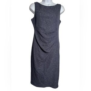 Eliza J dress size 6 stunning gunmetal gray dress with metallic shimmer
